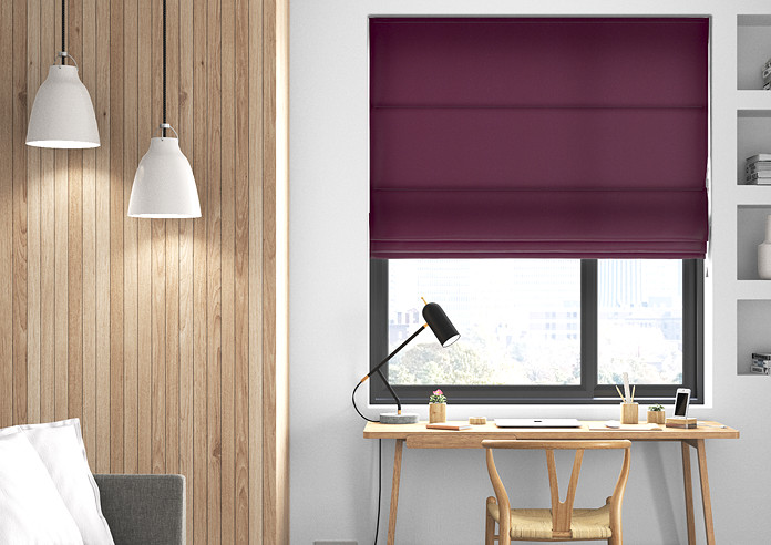 Faux Suede, Aubergine - Roman Blind - Image 3